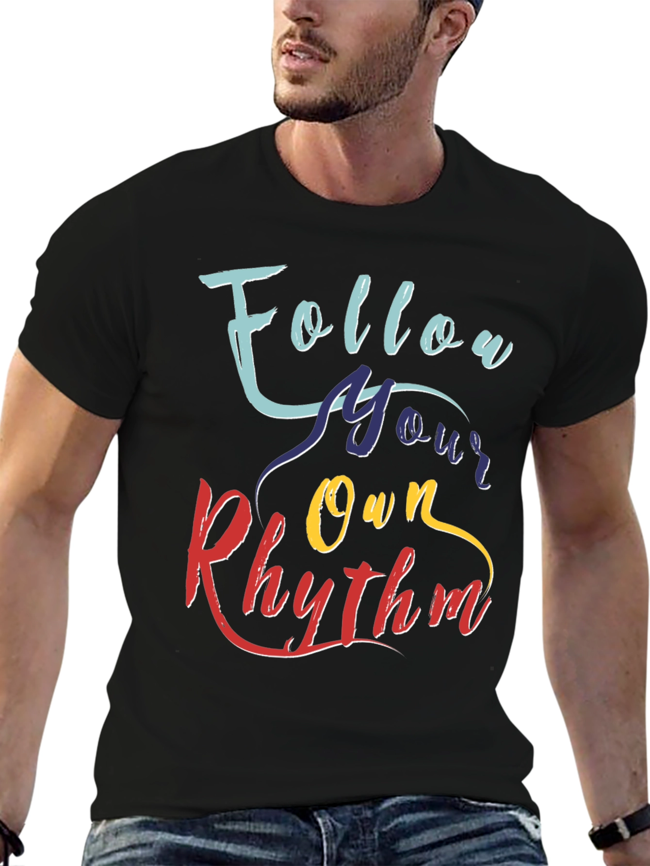 Follow Your Own Rhythm Graphic Tee - Black