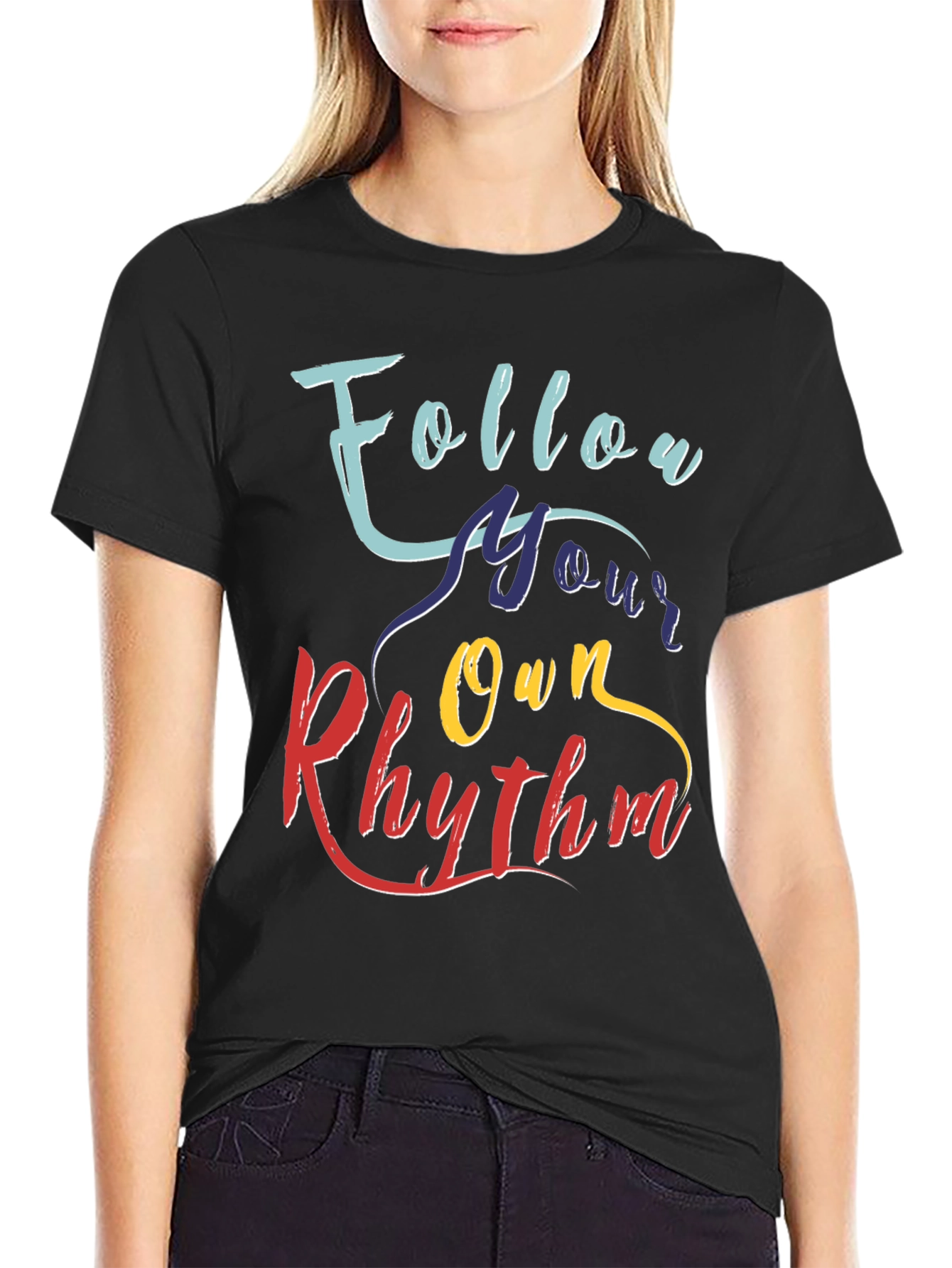 Follow Your Own Rhythm Graphic Tee - Black