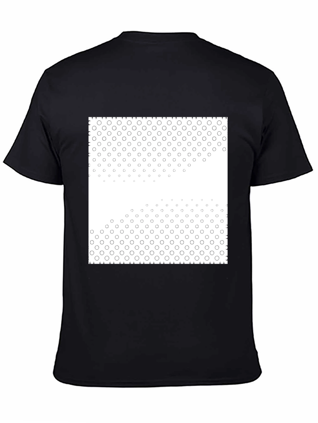 Black Tee with Geometric Circle Pattern