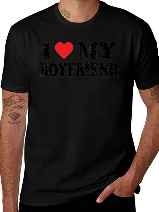 I Heart My Boyfriend Black T-Shirt