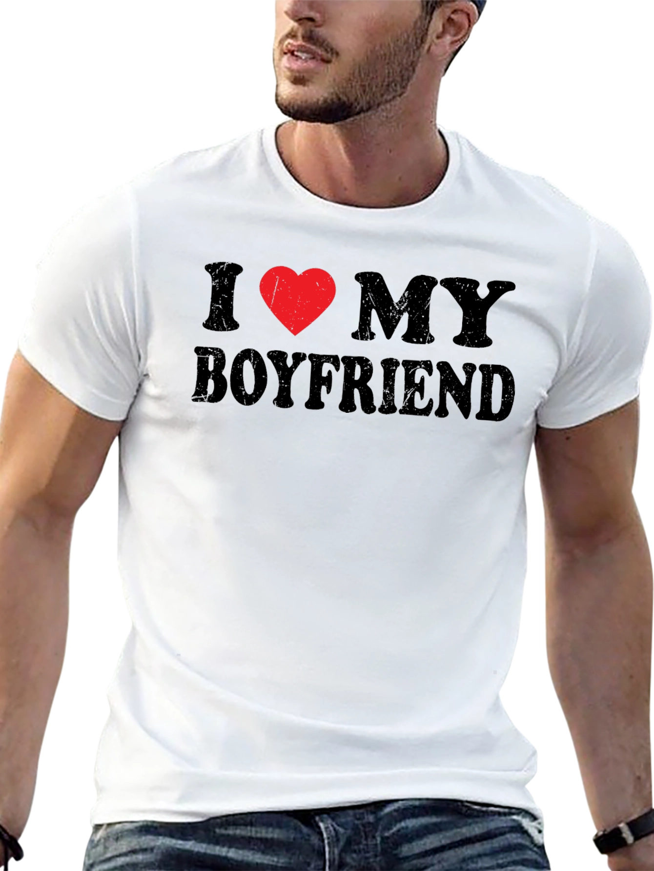 I Heart My Boyfriend Black T-Shirt