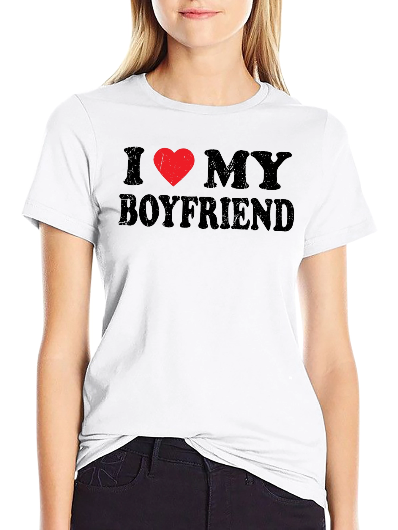 I Heart My Boyfriend Black T-Shirt