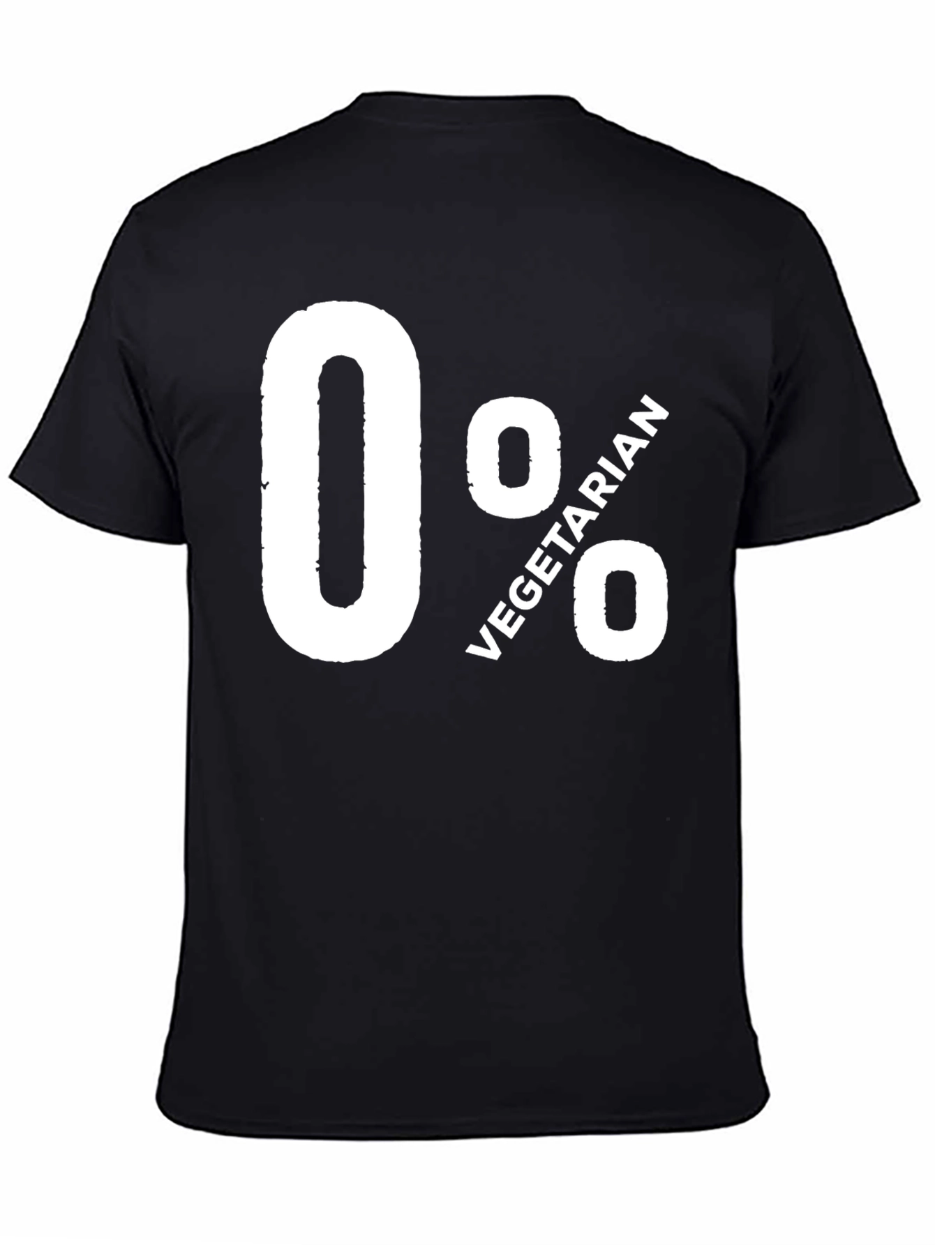 0% Vegetarian Graphic Tee - Black Cotton T-Shirt