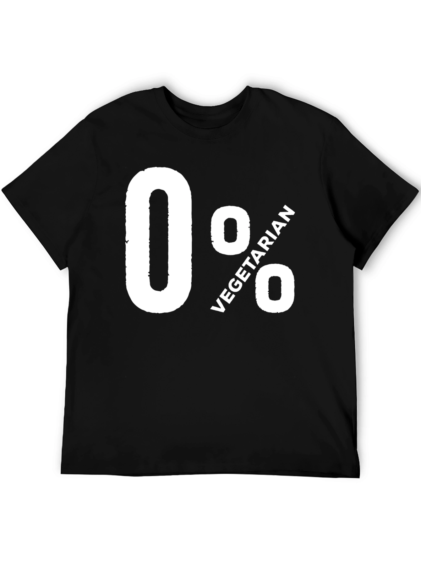 0% Vegetarian Graphic Tee - Black Cotton T-Shirt