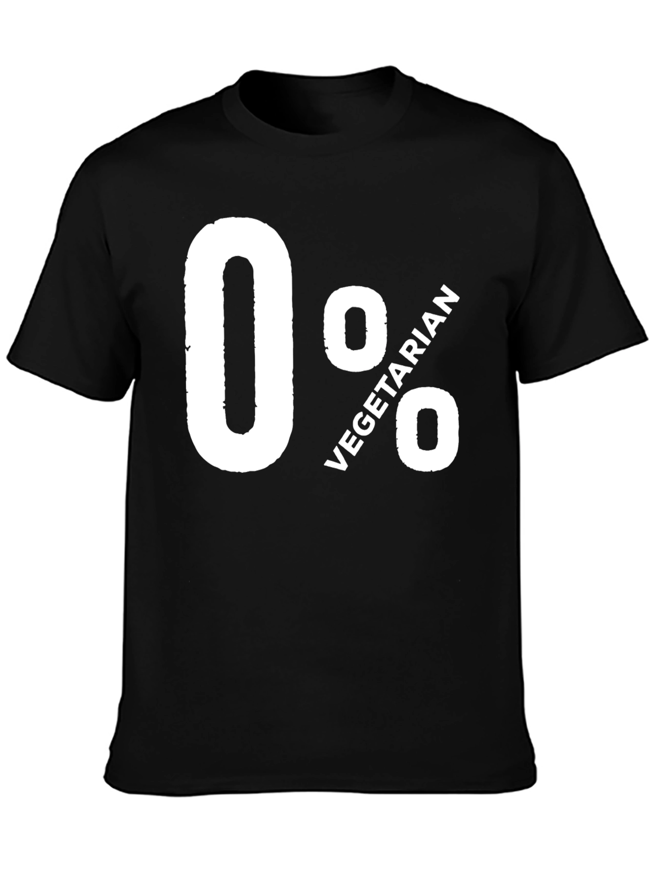 0% Vegetarian Graphic Tee - Black Cotton T-Shirt