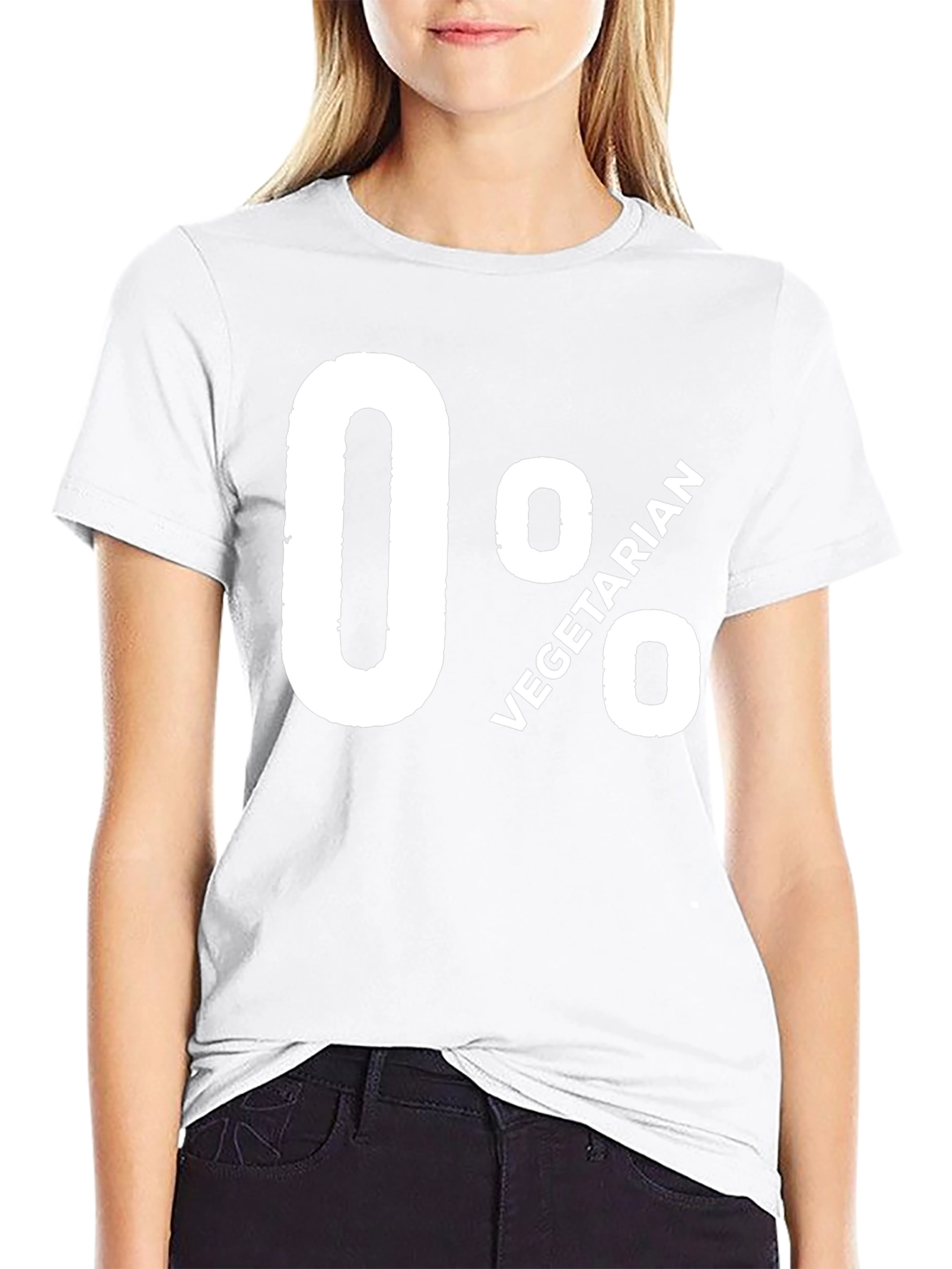 0% Vegetarian Graphic Tee - Black Cotton T-Shirt