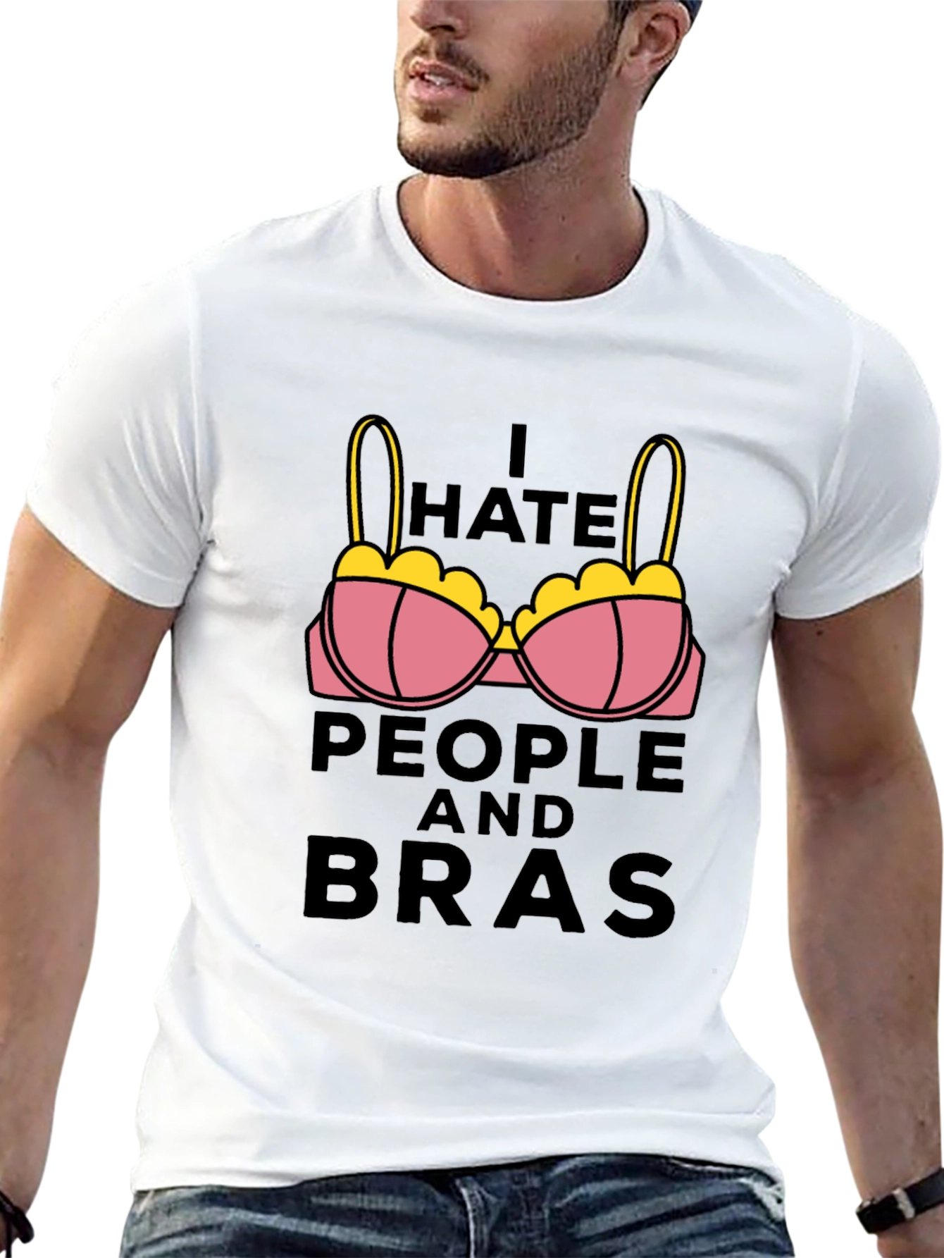 I Hate People and Bras Graphic Tee
