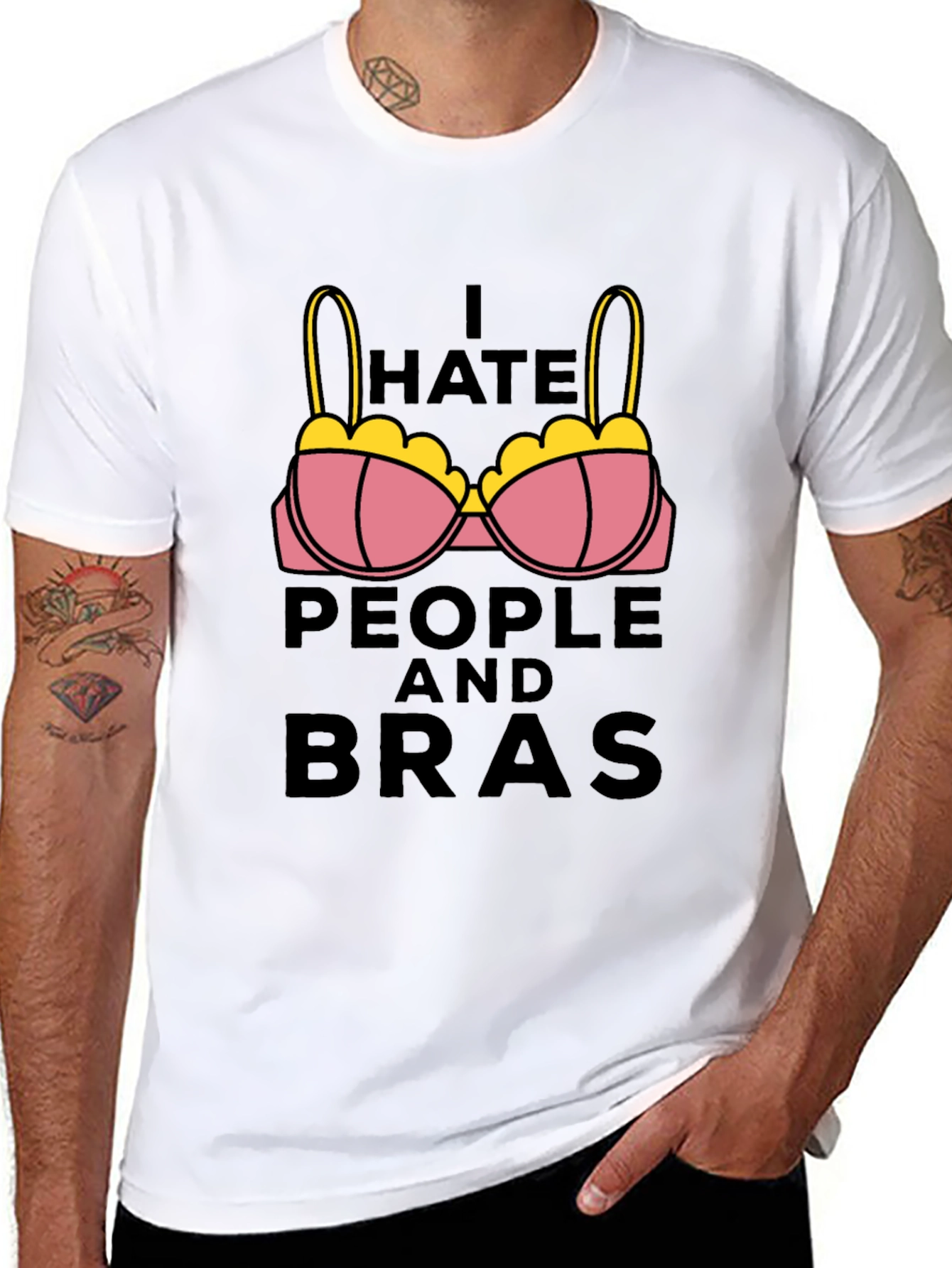 I Hate People and Bras Graphic Tee