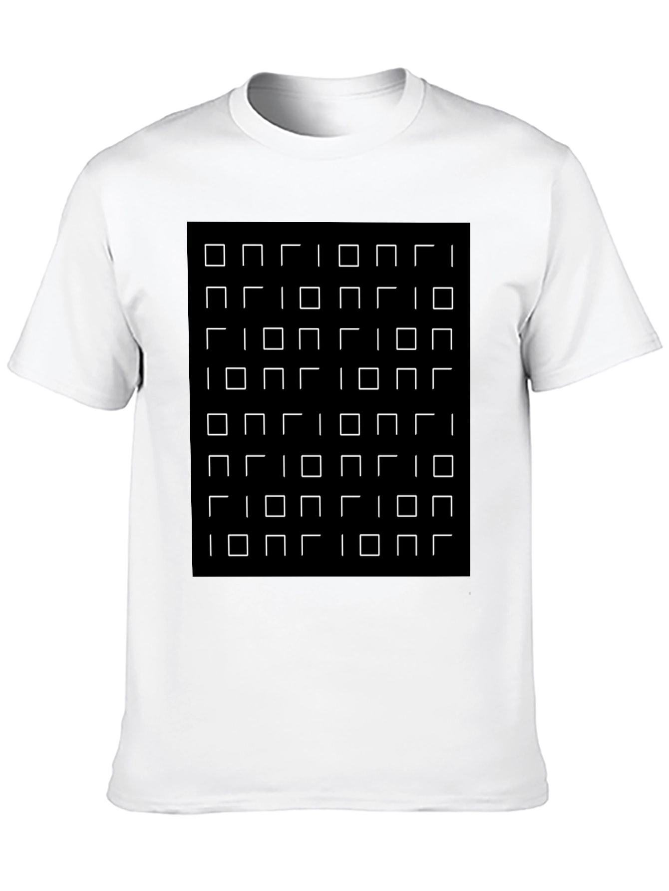 Optical Illusion Square Grid Black T-Shirt