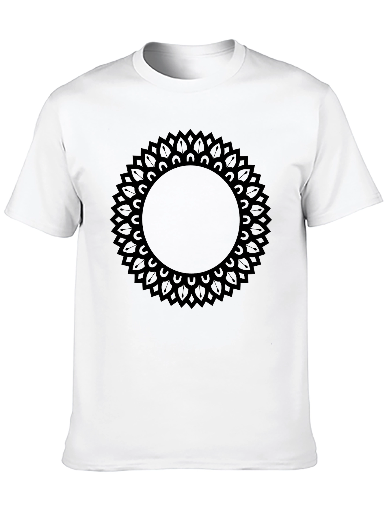 Mens Black Mandala Graphic Print T-Shirt