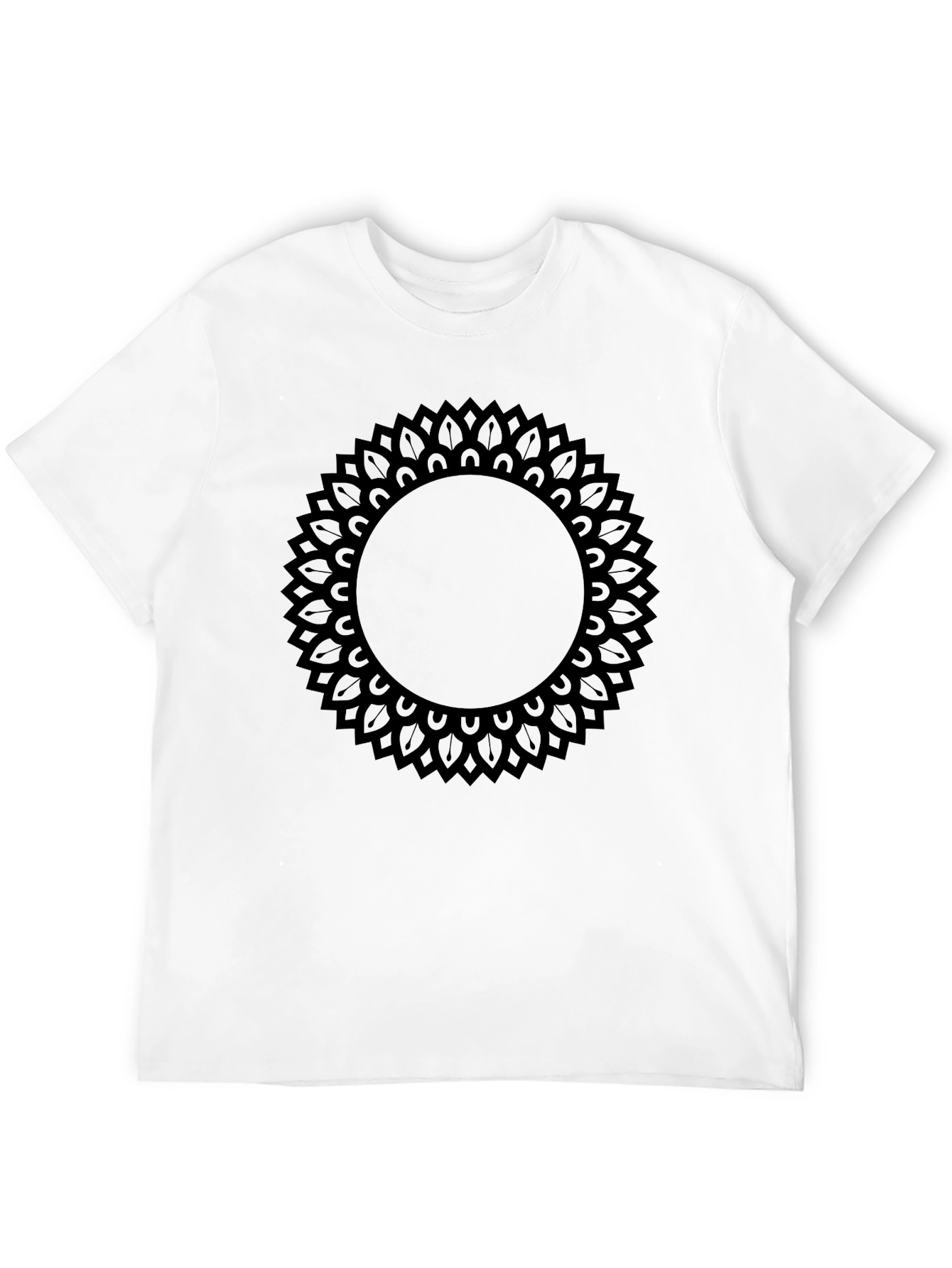 Mens Black Mandala Graphic Print T-Shirt