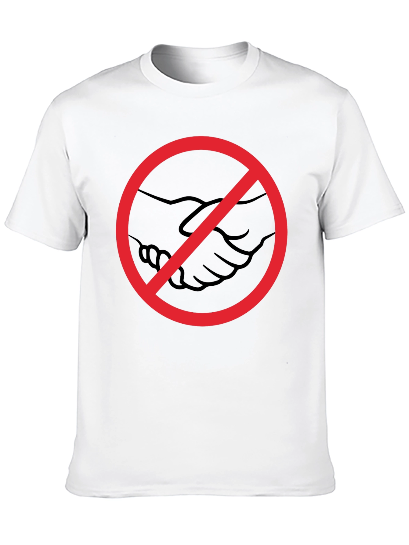 No Handshake Graphic Tee - Black Cotton T-Shirt