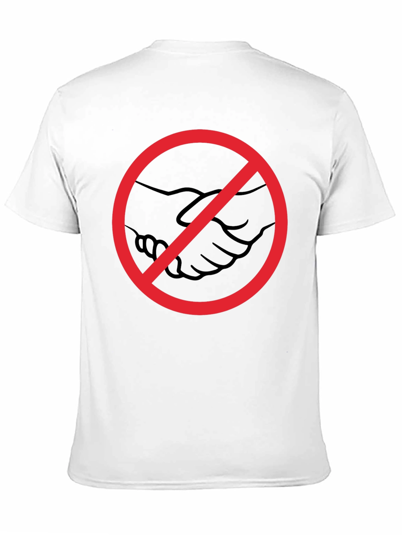 No Handshake Graphic Tee - Black Cotton T-Shirt
