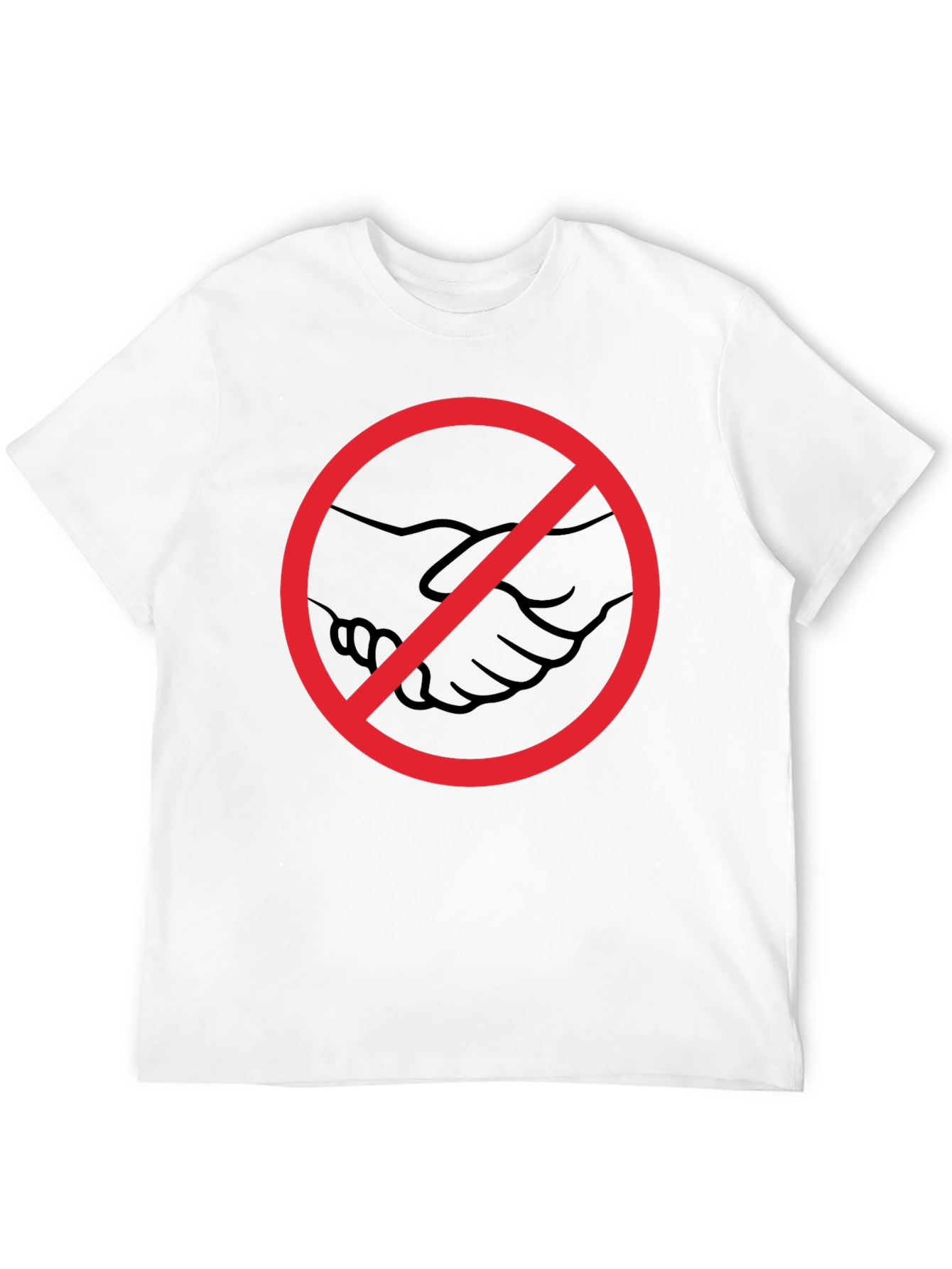 No Handshake Graphic Tee - Black Cotton T-Shirt