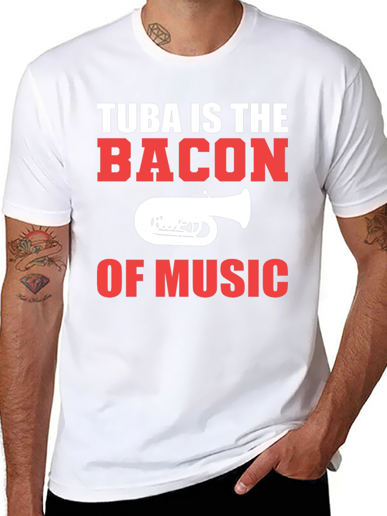 Tuba is the Bacon of Music Graphic T-Shirt