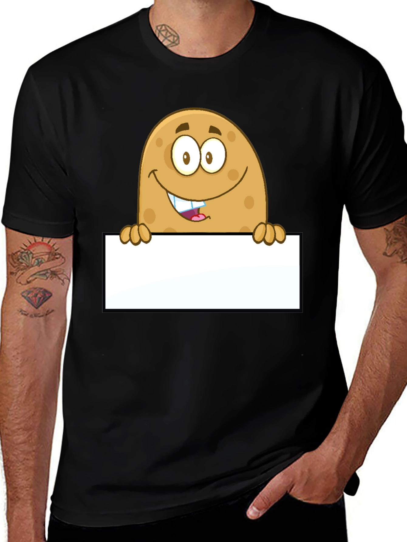 Funny Potato Cartoon Graphic Novelty T-Shirt