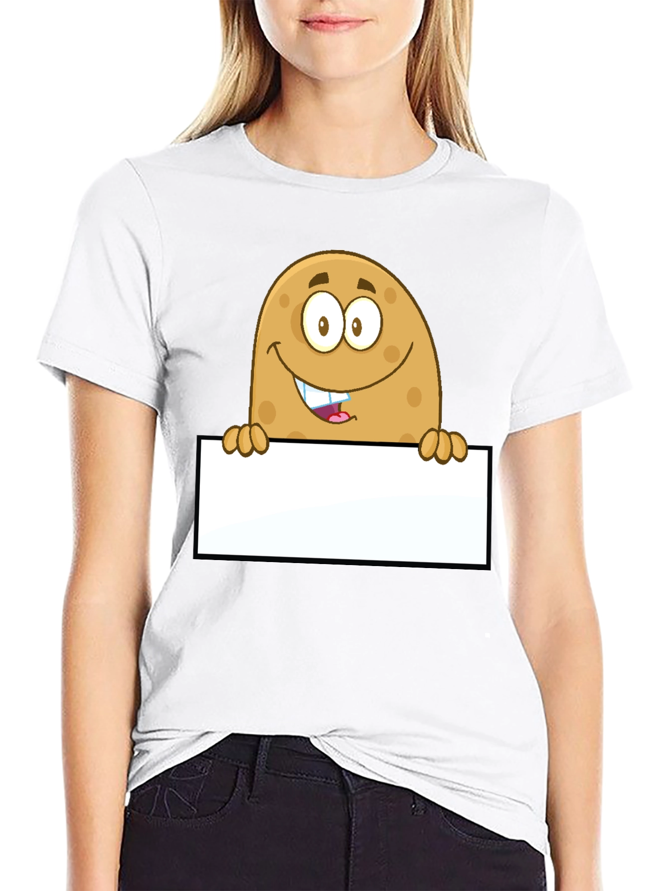 Funny Potato Cartoon Graphic Novelty T-Shirt