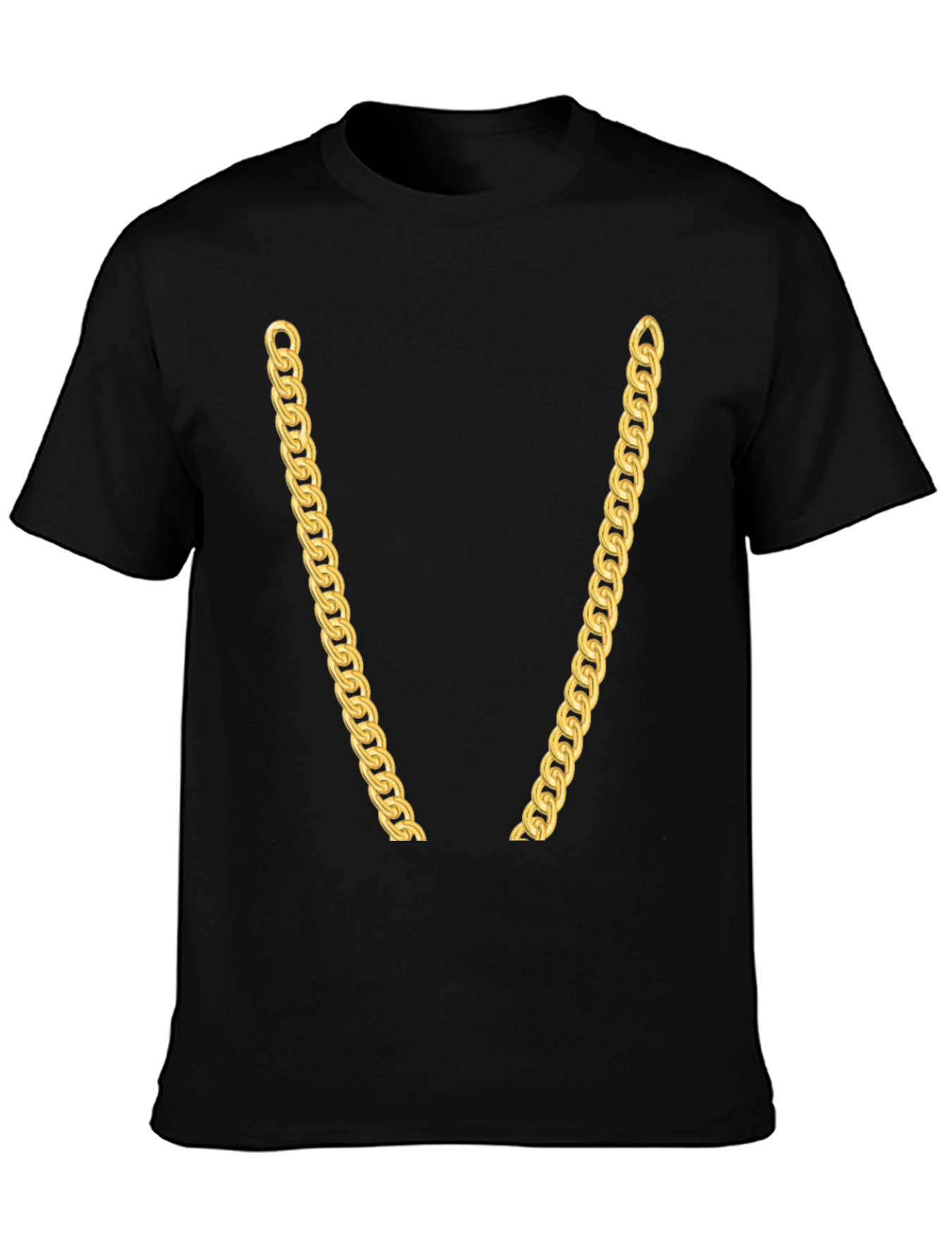 Gold Chain Graphic Black T-Shirt