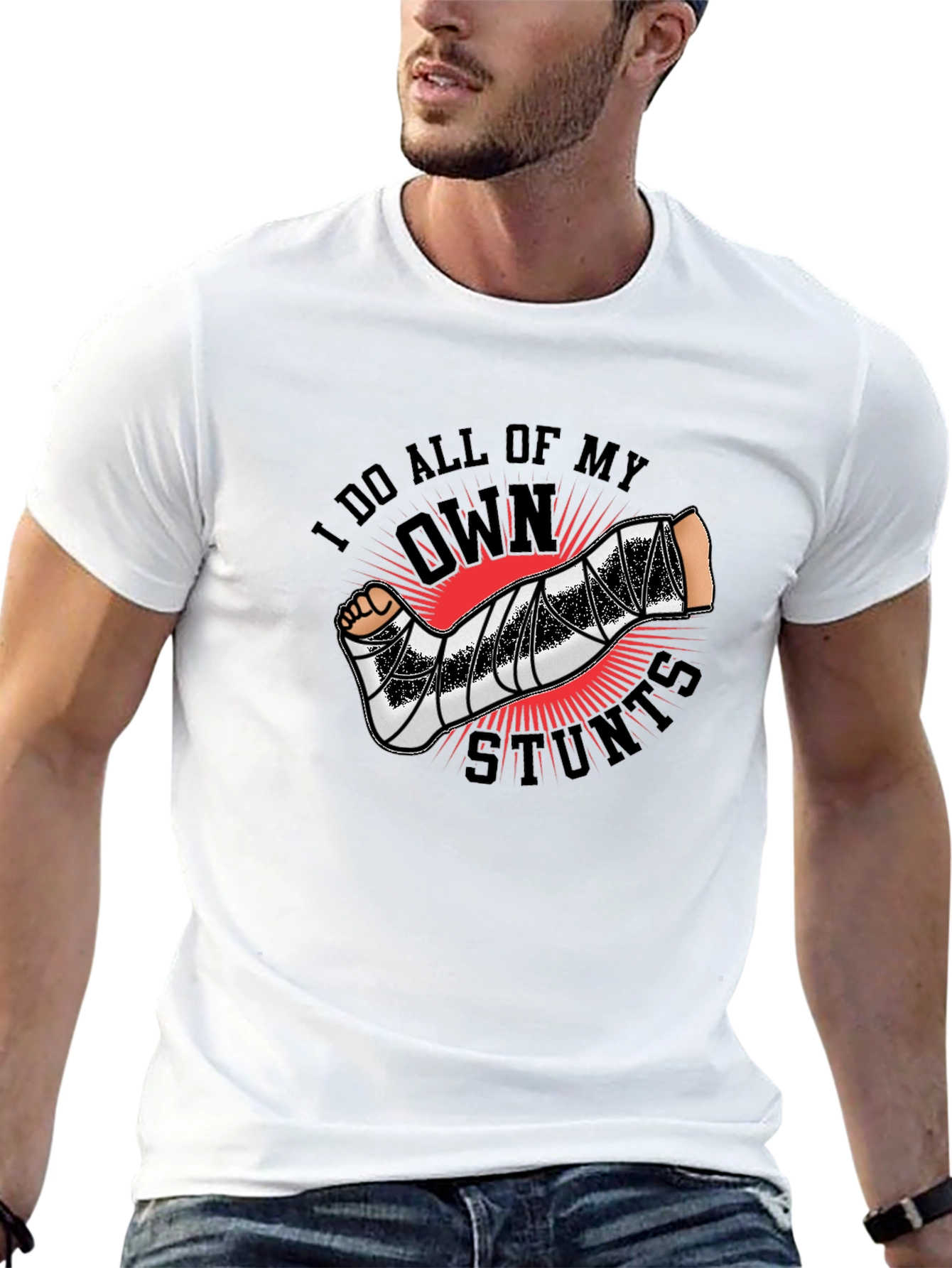 I Do All My Own Stunts Graphic Tee