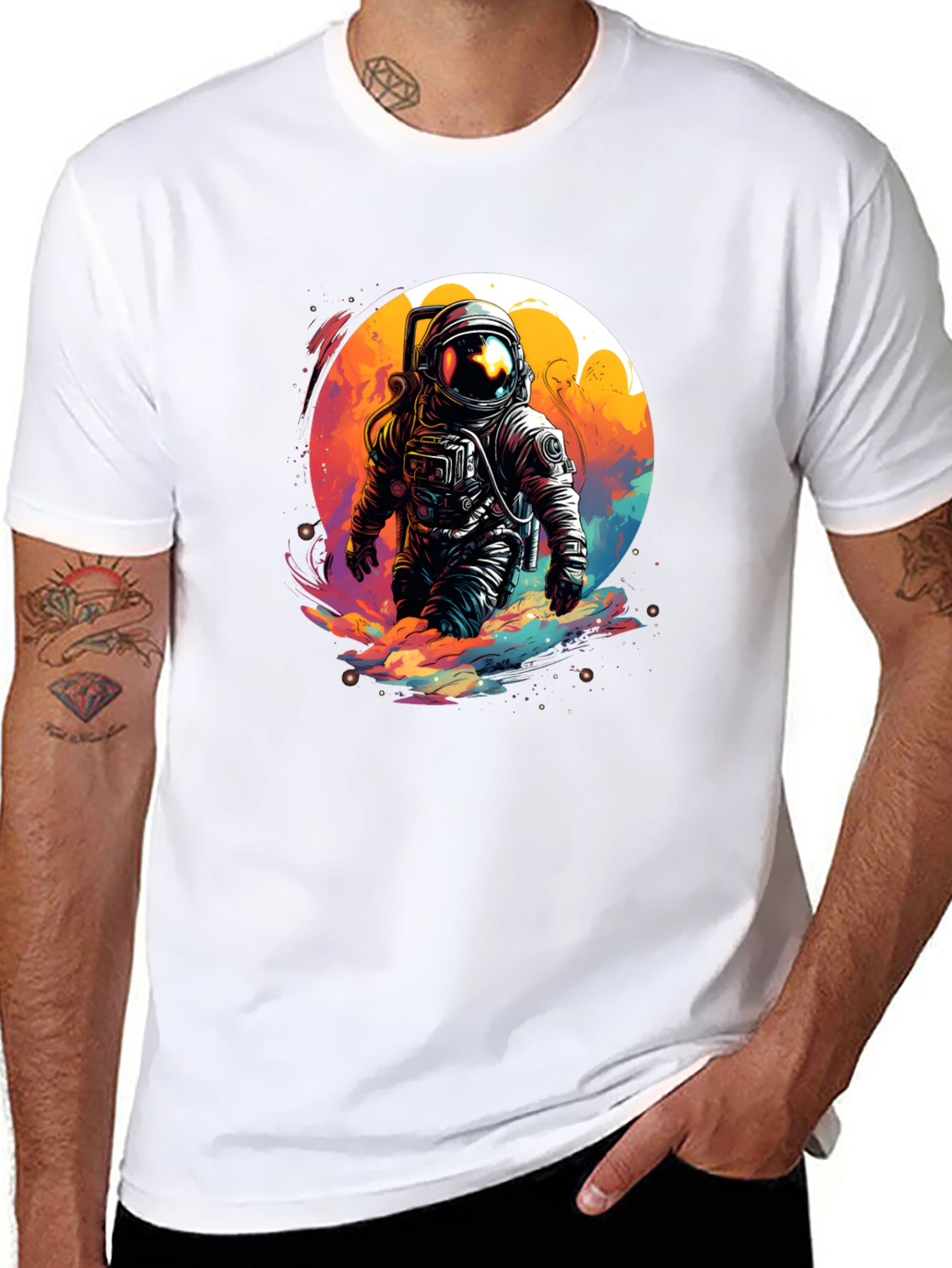 Astronaut in Space T-Shirt - Unique Graphic Tee