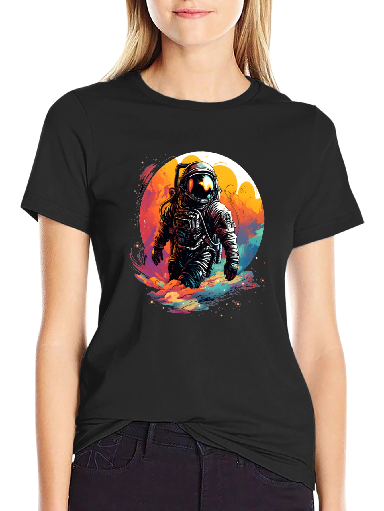 Astronaut in Space T-Shirt - Unique Graphic Tee