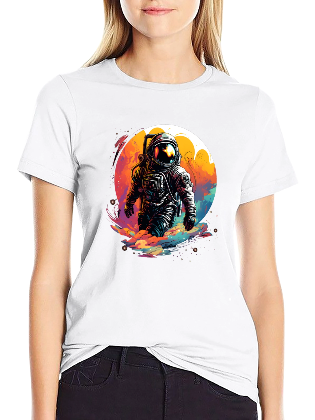 Astronaut in Space T-Shirt - Unique Graphic Tee