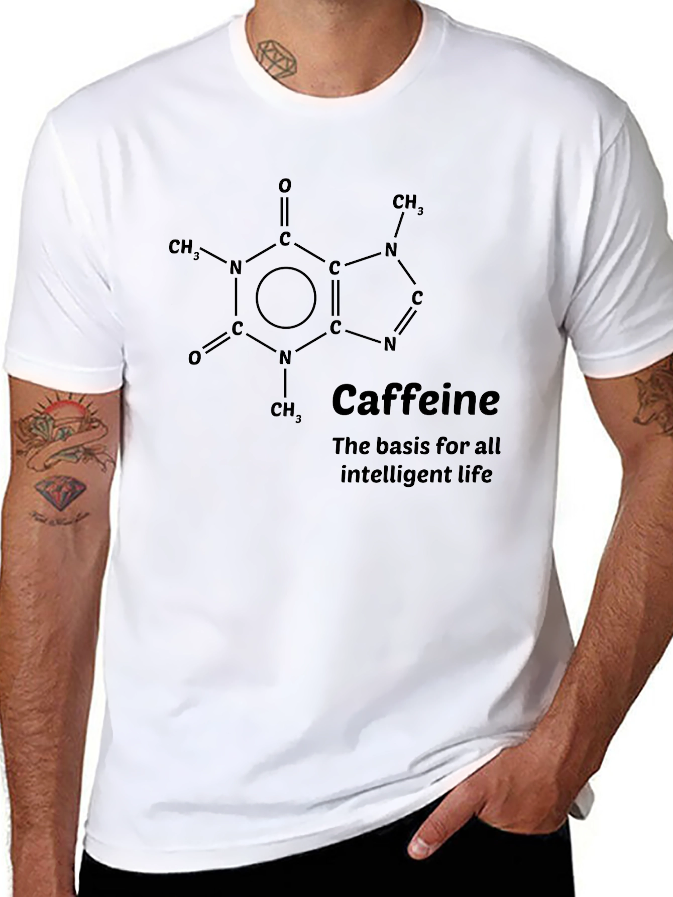 Caffeine Molecule T-Shirt - Intelligent Life Tee