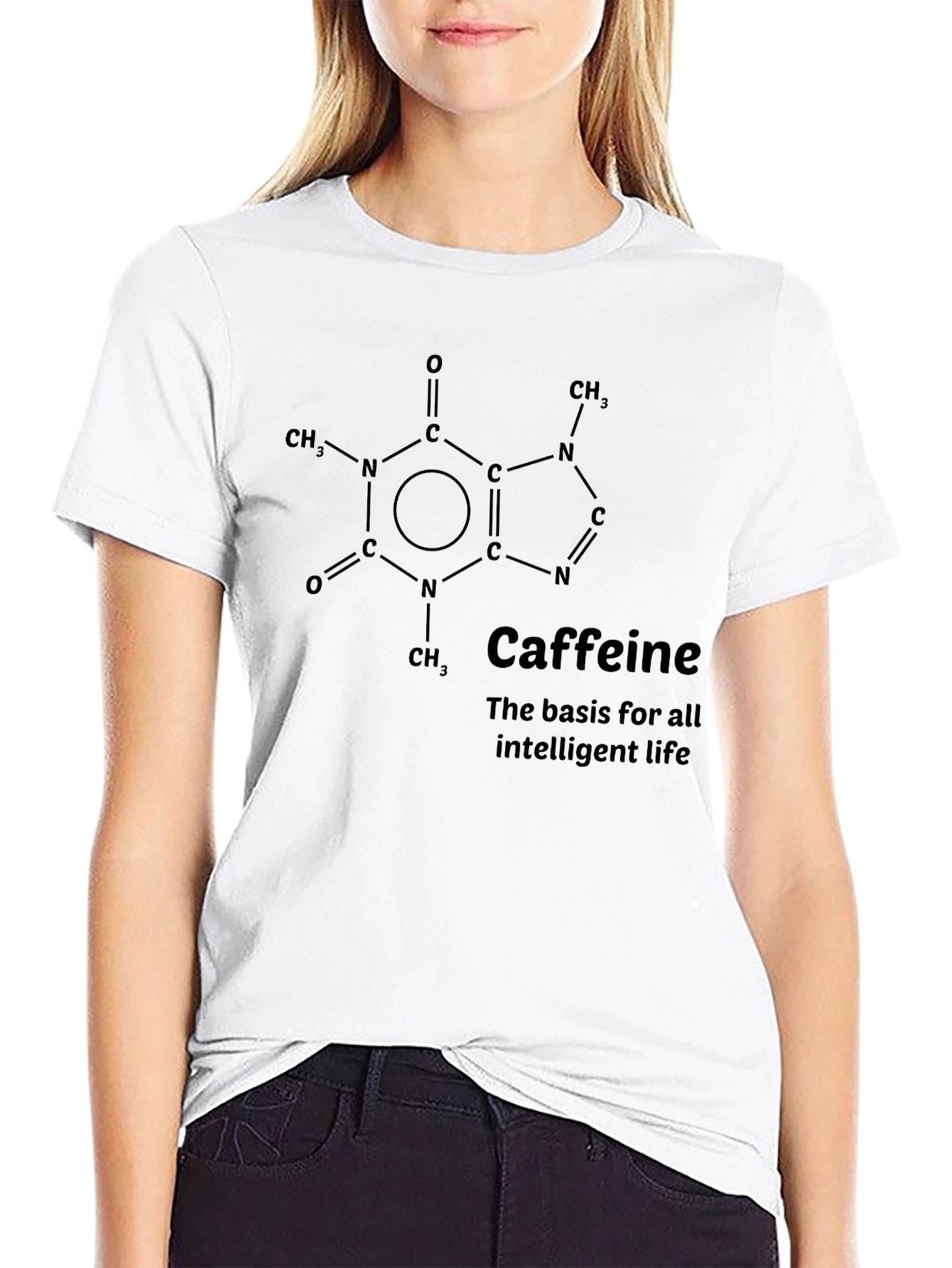 Caffeine Molecule T-Shirt - Intelligent Life Tee