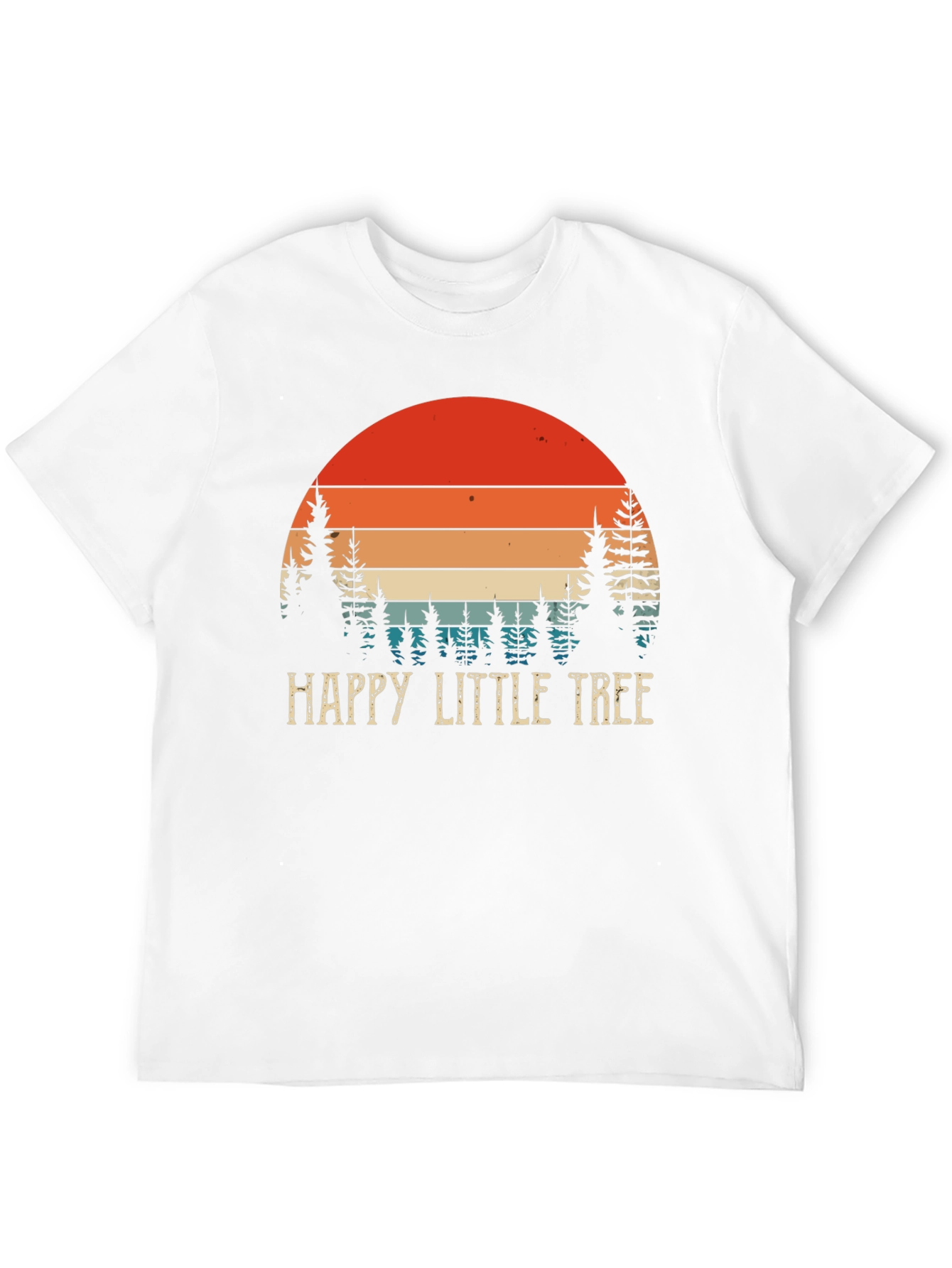 Happy Little Tree Graphic T-Shirt Retro Sunset