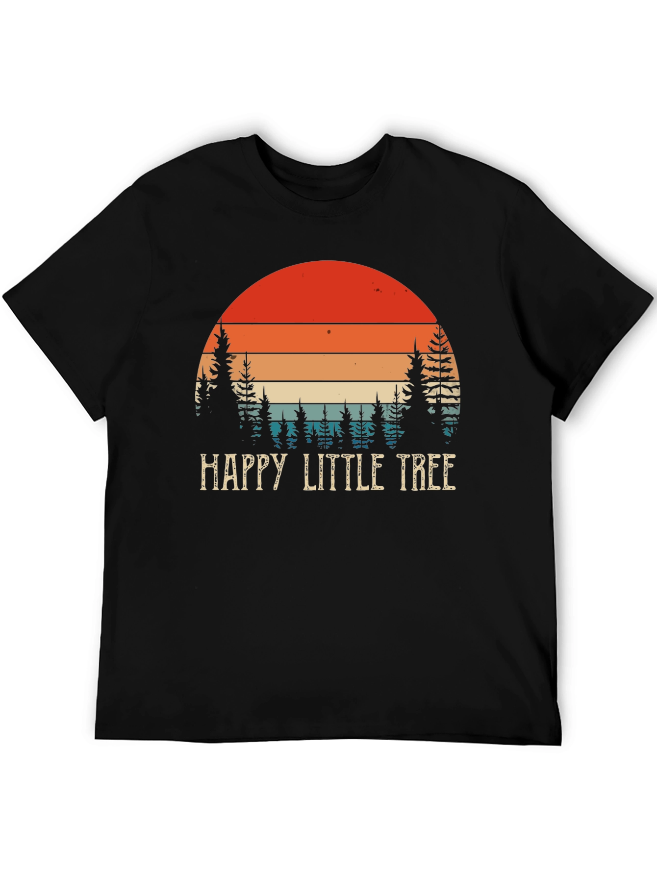 Happy Little Tree Graphic T-Shirt Retro Sunset