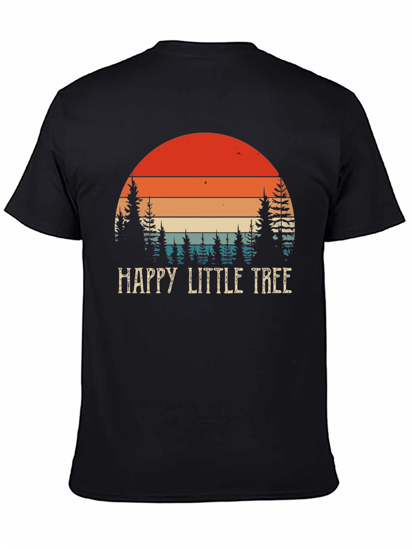 Happy Little Tree Graphic T-Shirt Retro Sunset
