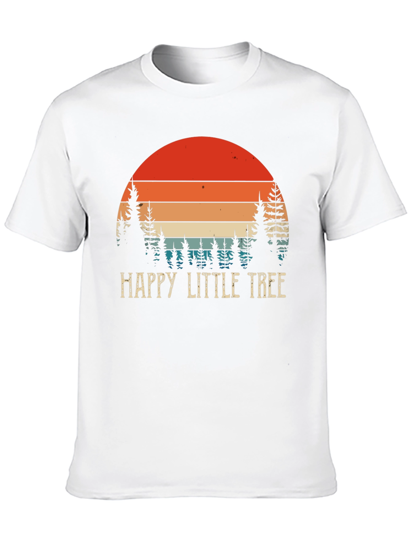 Happy Little Tree Graphic T-Shirt Retro Sunset
