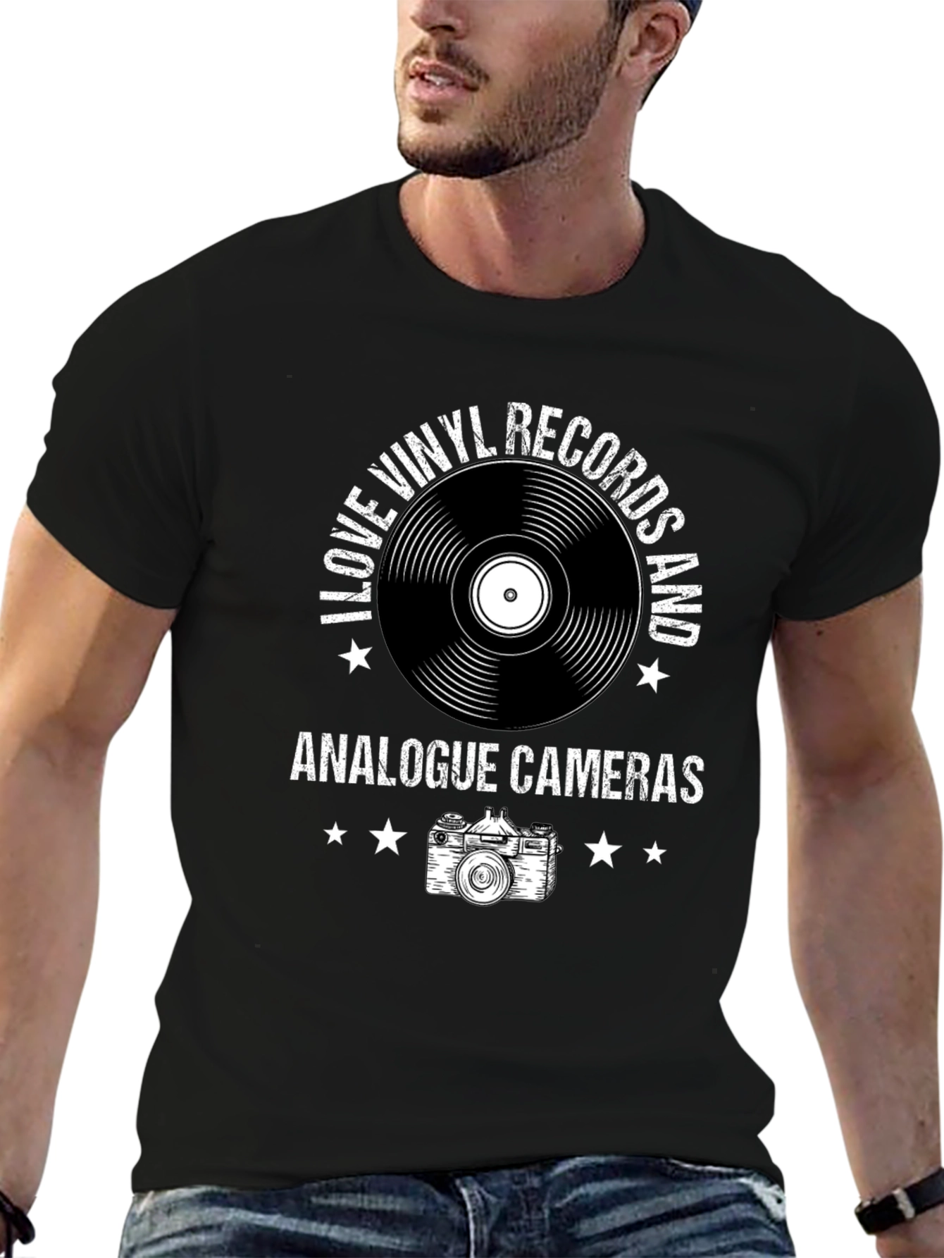 Vinyl & Camera T-Shirt - Music Photography Tee