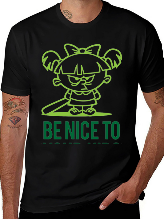 Be Nice To Me I Bite T-Shirt - Funny Cartoon Girl Tee