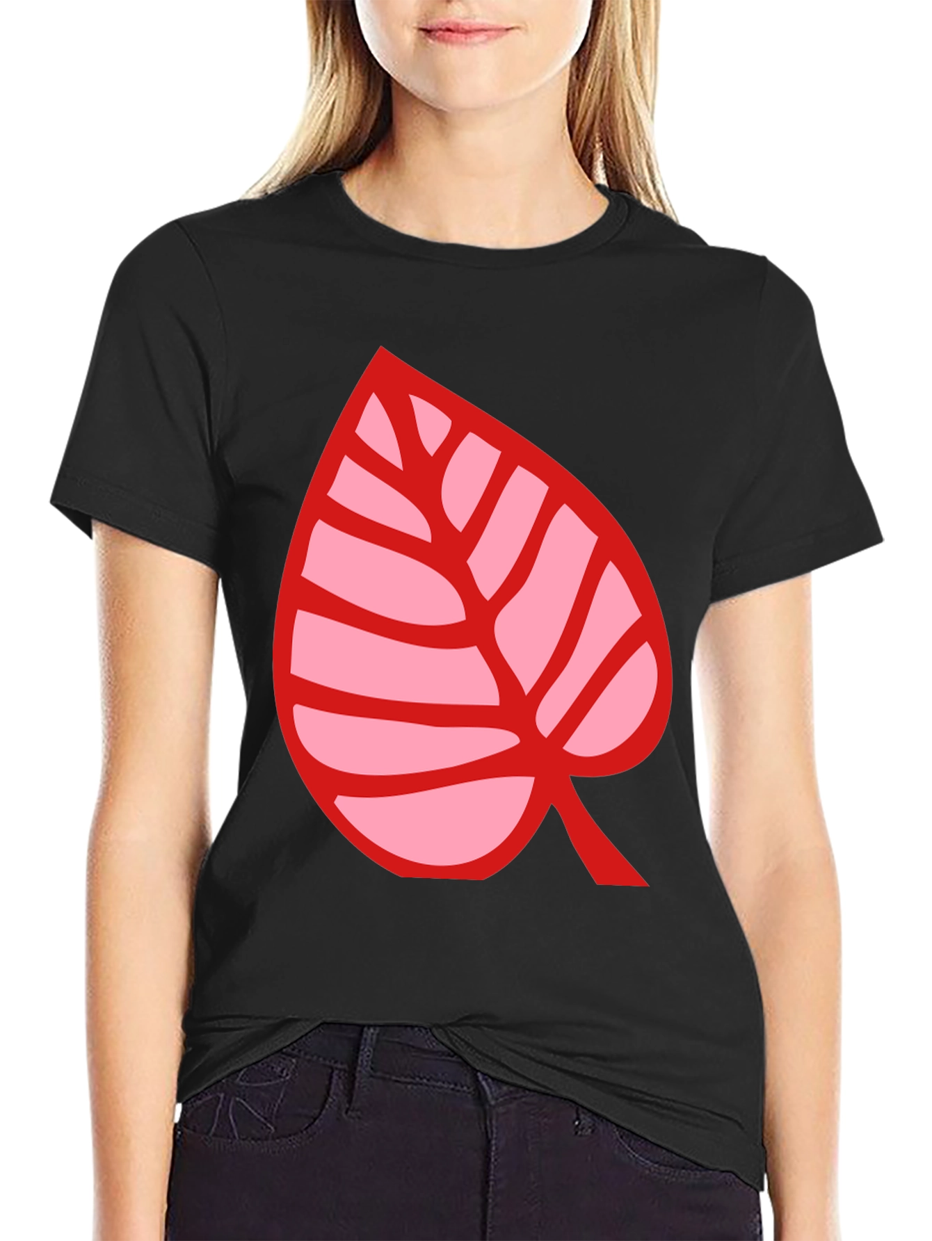 Animal Crossing Leaf Graphic T-Shirt - Black