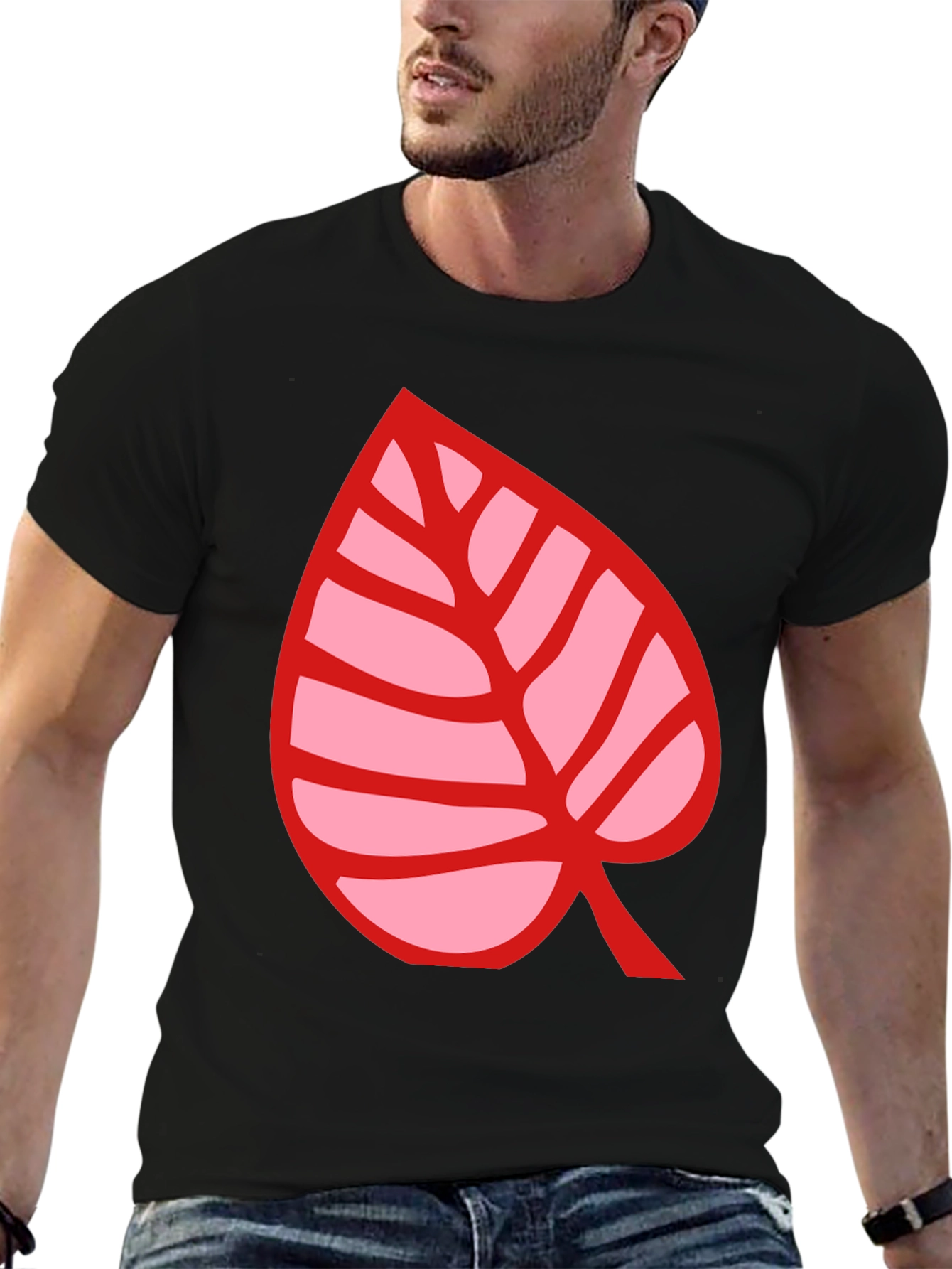 Animal Crossing Leaf Graphic T-Shirt - Black