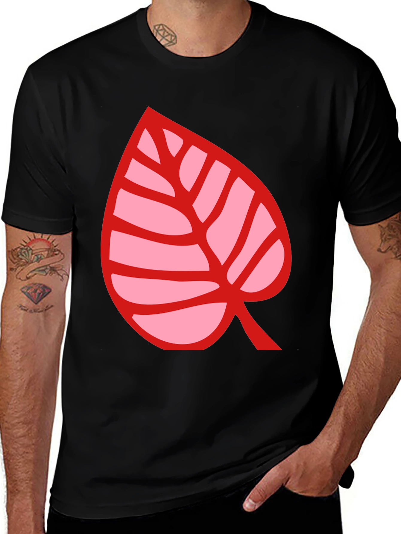 Animal Crossing Leaf Graphic T-Shirt - Black