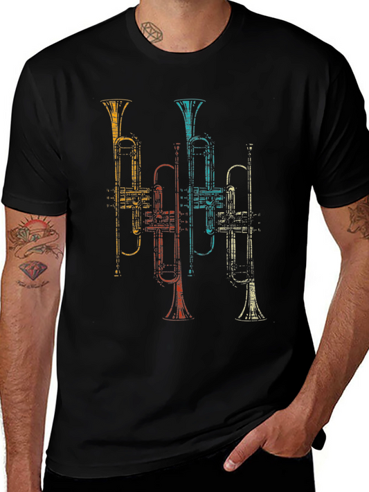 Retro Trumpet Band T-Shirt - Vintage Music Lover Tee