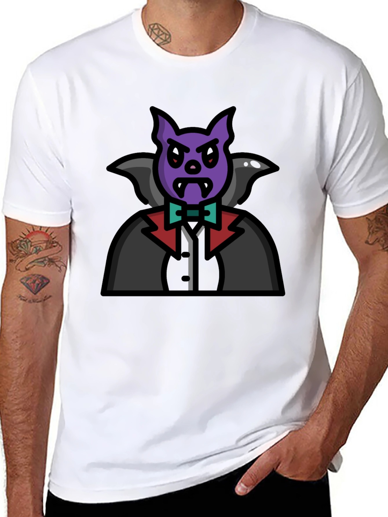 Vampire Bat Graphic T-Shirt - Halloween Costume Tee