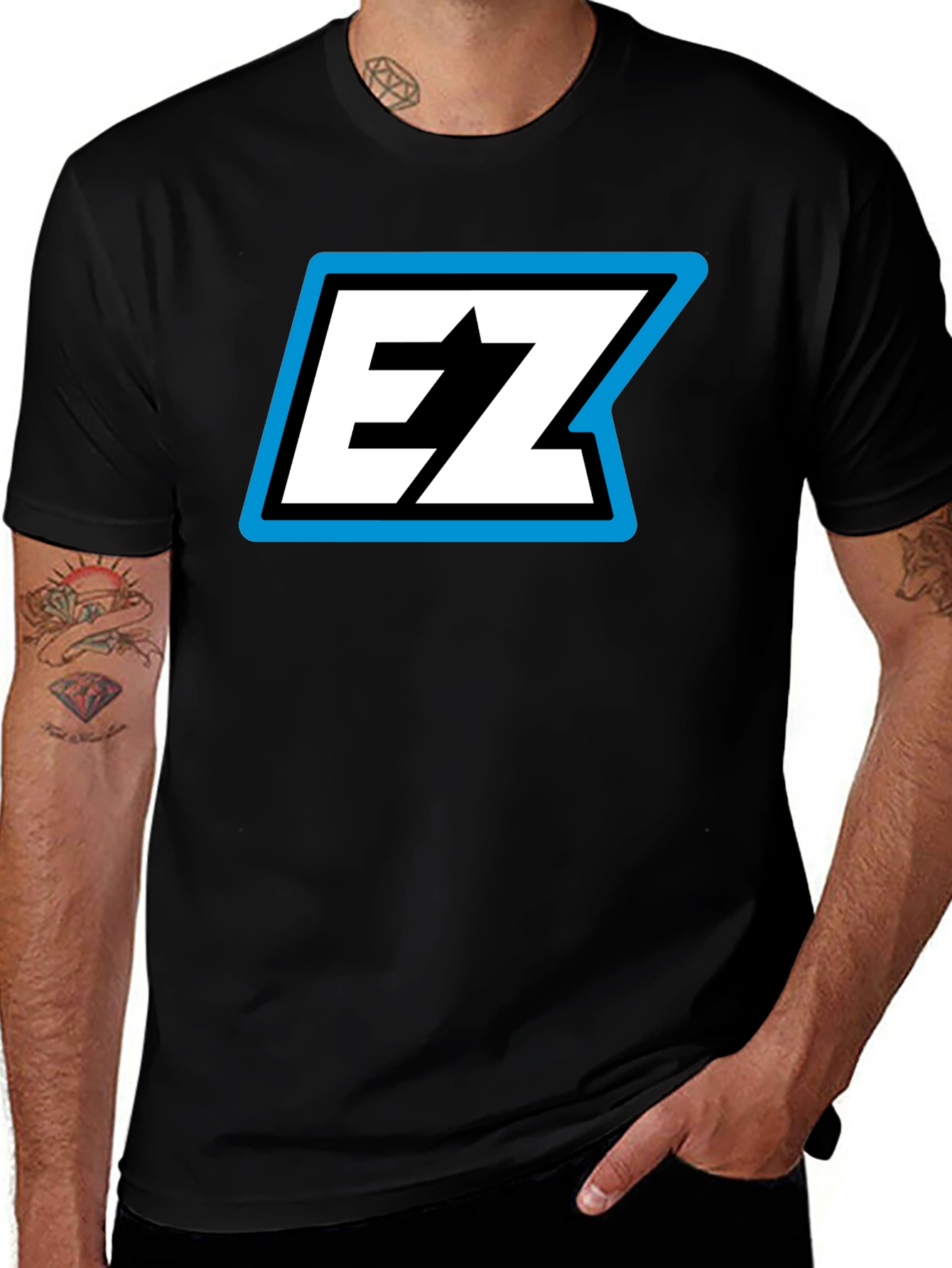 EZ Logo Black T-Shirt - Bold Graphic Tee