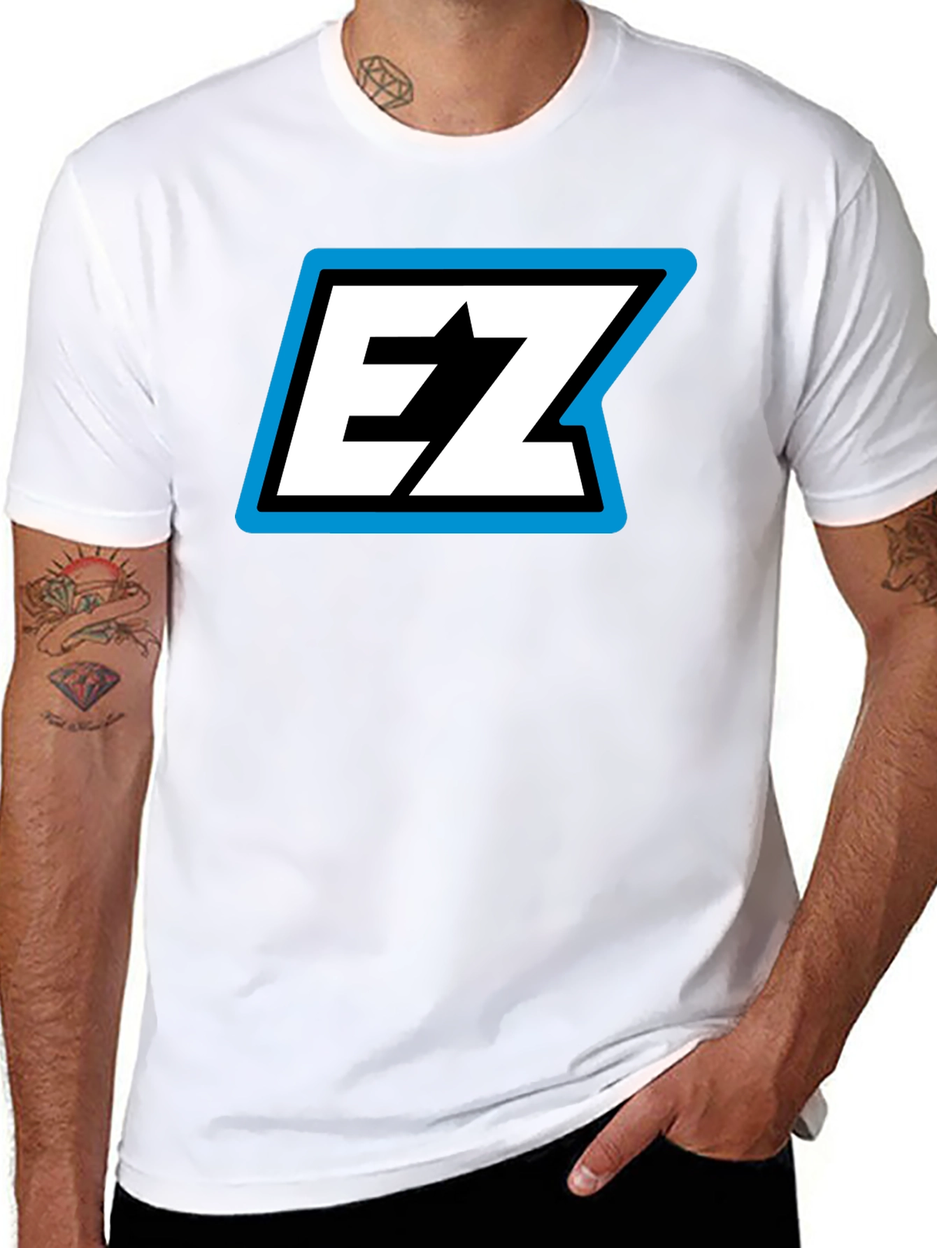 EZ Logo Black T-Shirt - Bold Graphic Tee