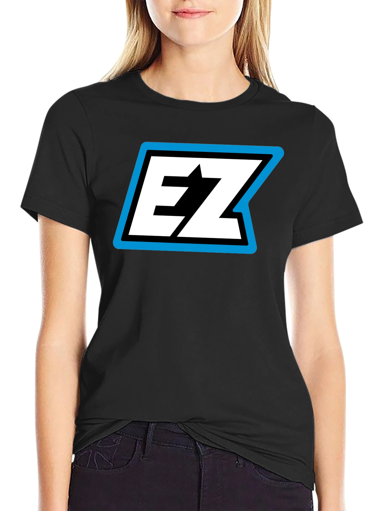 EZ Logo Black T-Shirt - Bold Graphic Tee