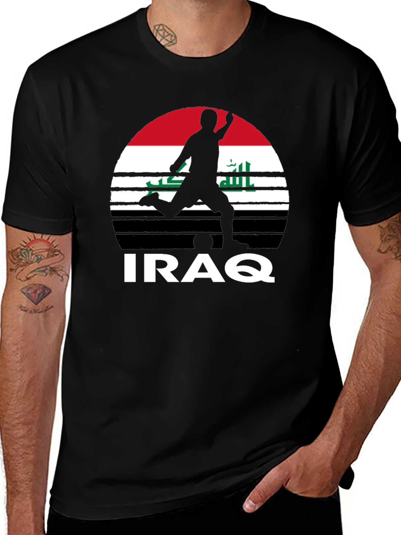 Iraq Football T-Shirt: Patriotic Soccer Tee