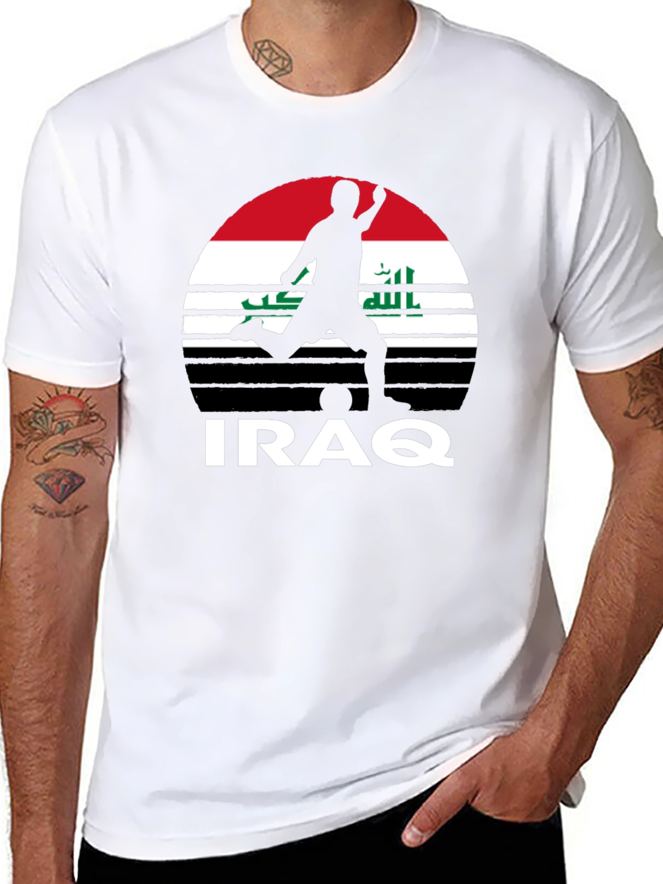 Iraq Football T-Shirt: Patriotic Soccer Tee