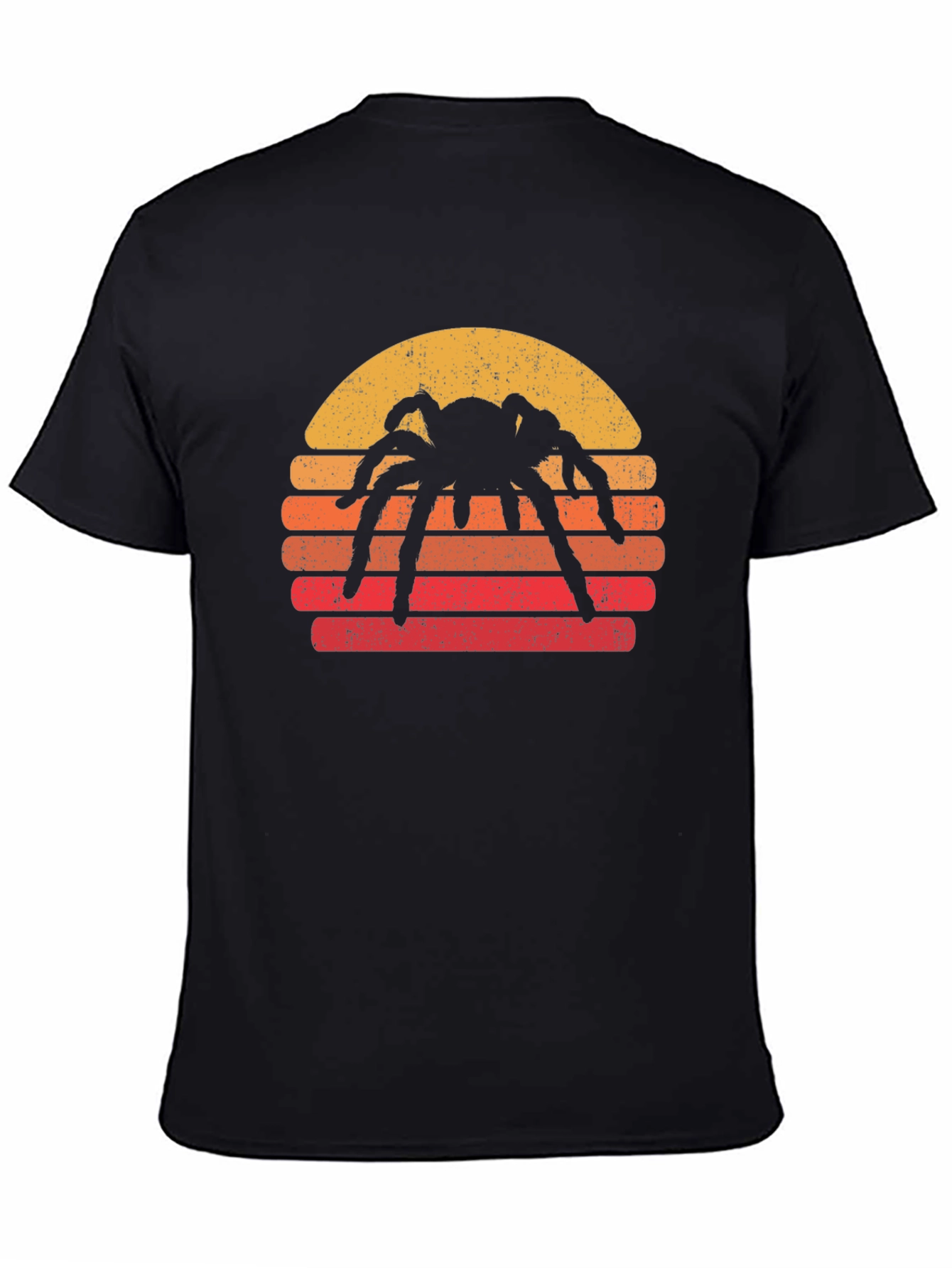 Spider Sunset Graphic T-Shirt - Retro Halloween Tee