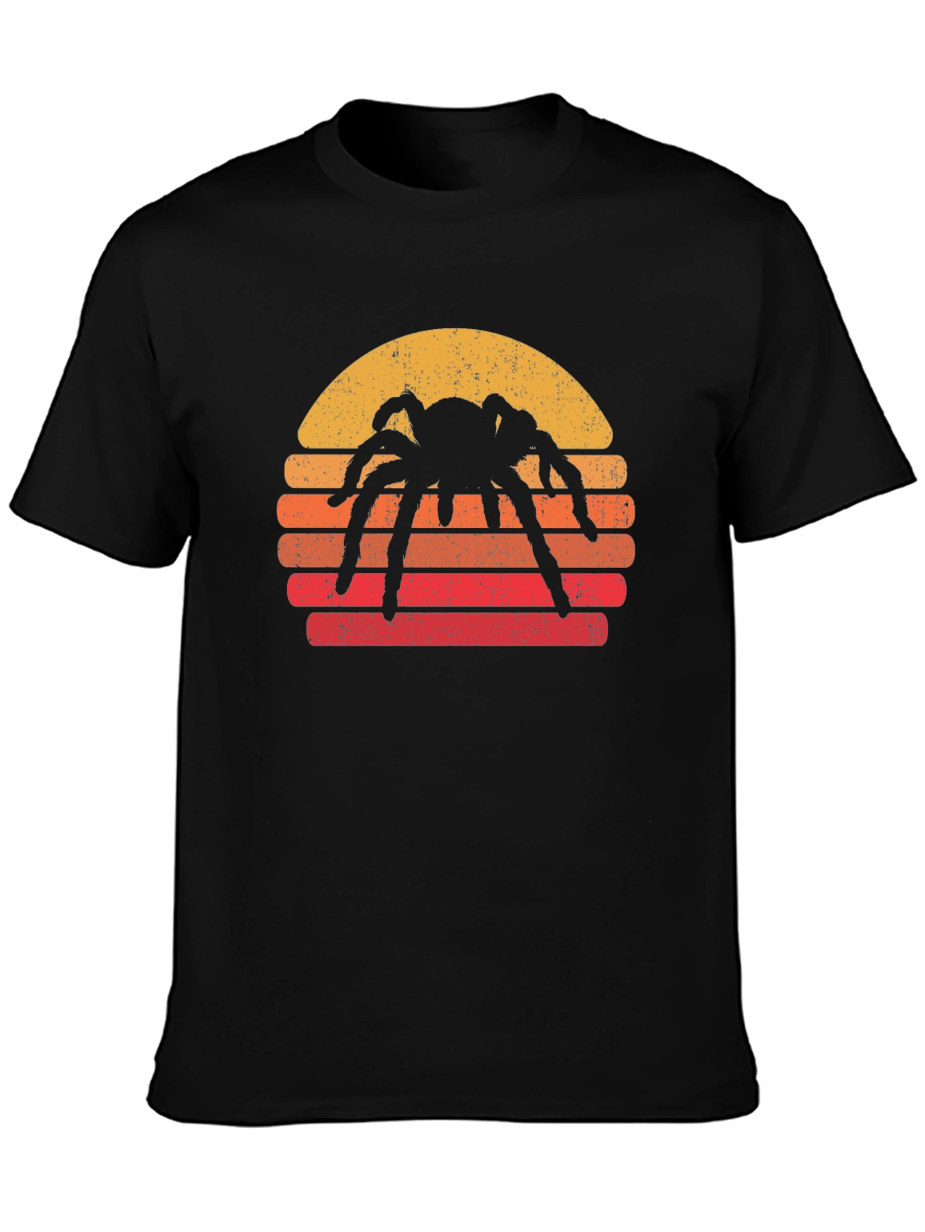 Spider Sunset Graphic T-Shirt - Retro Halloween Tee