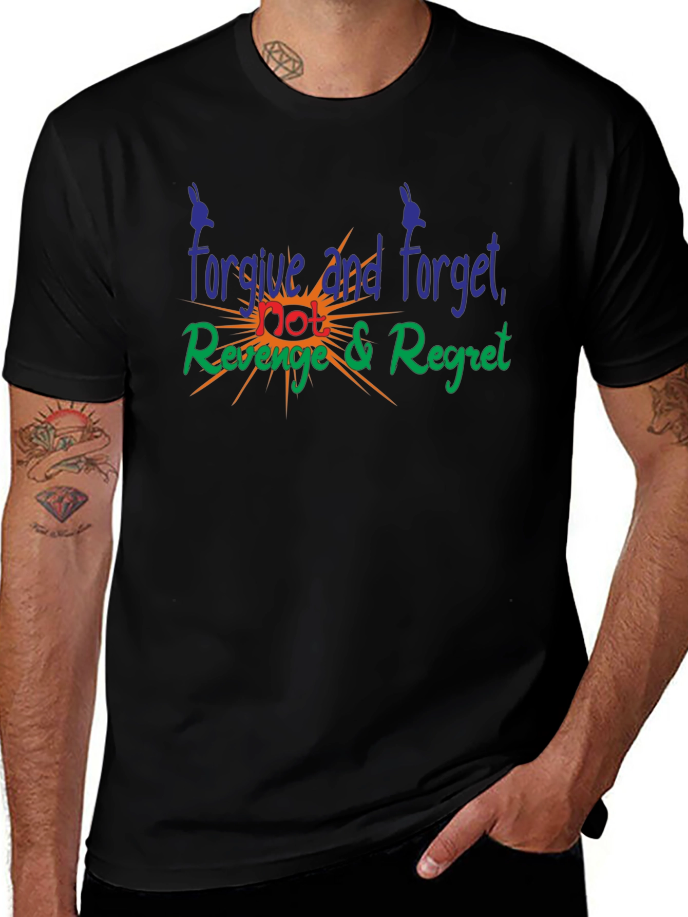 Forgive Forget Revenge Regret Graphic T-Shirt