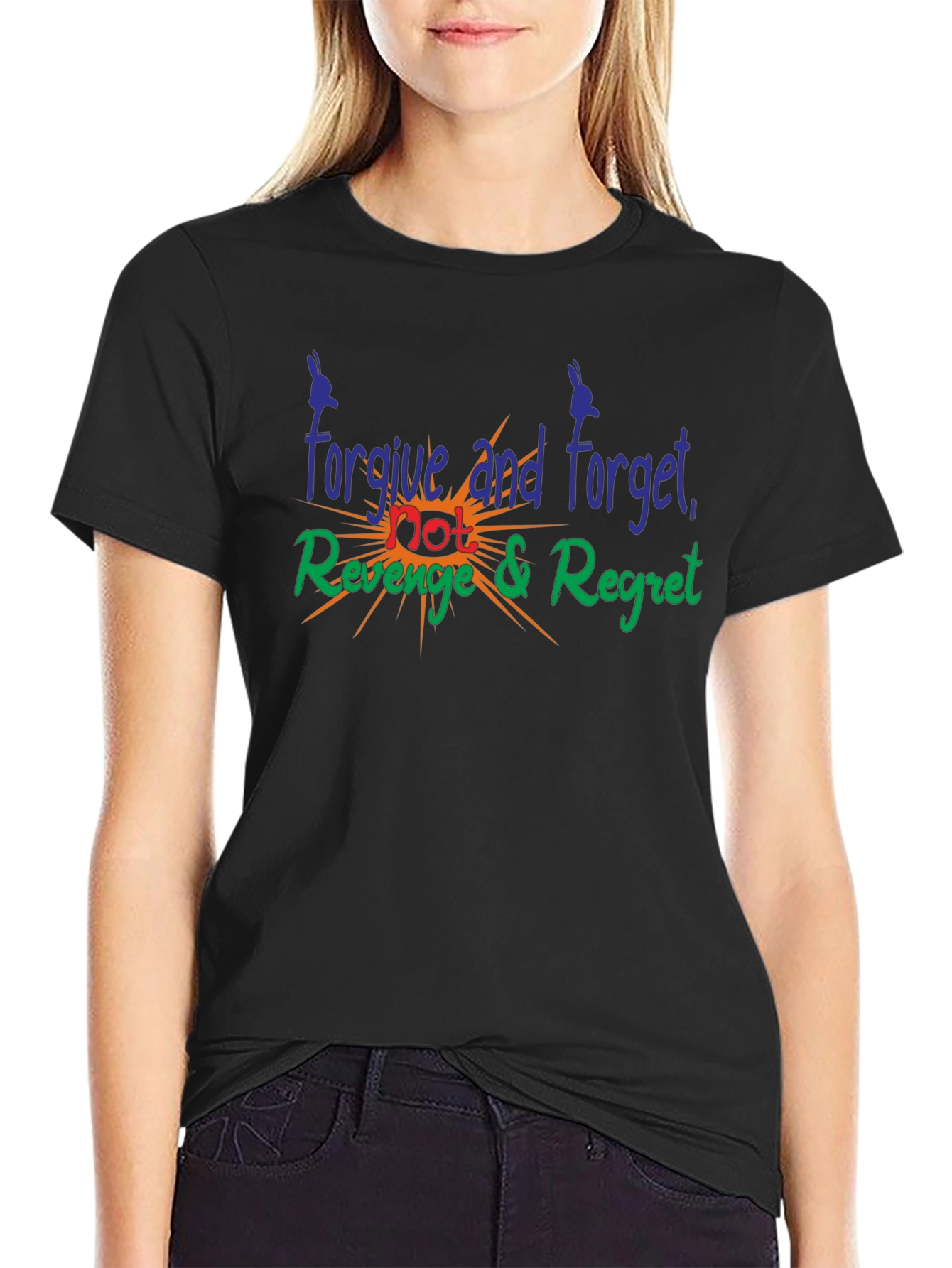 Forgive Forget Revenge Regret Graphic T-Shirt