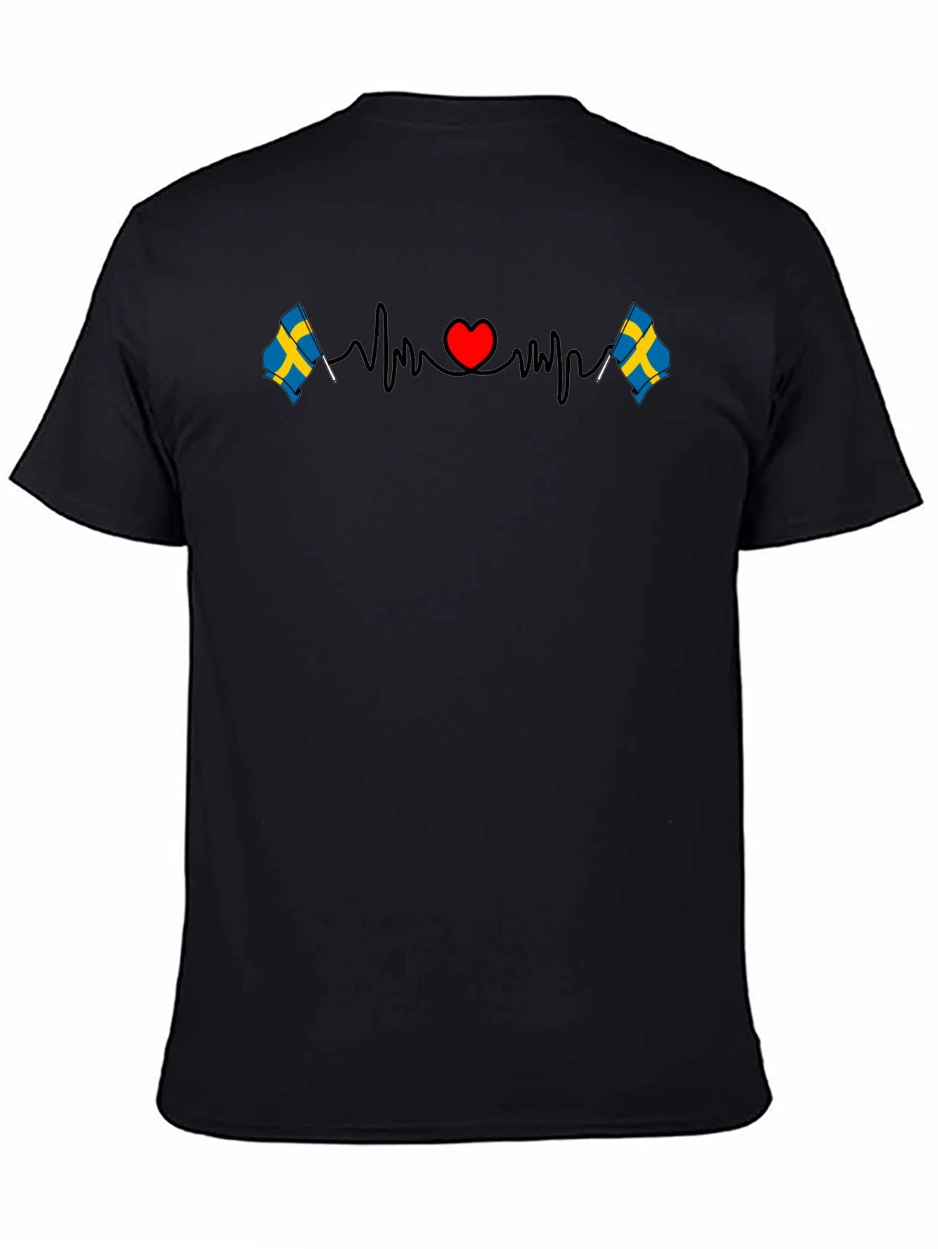 Sweden Flag Heartbeat T-Shirt - Country Pride