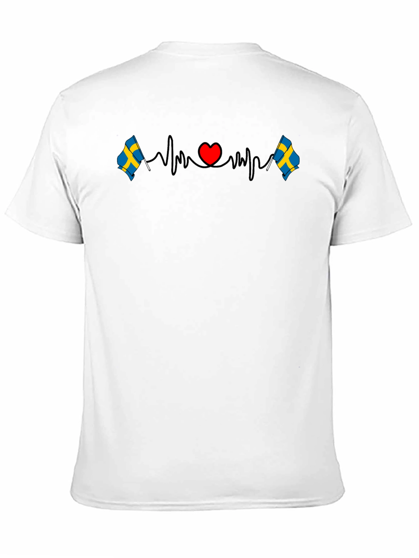 Sweden Flag Heartbeat T-Shirt - Country Pride